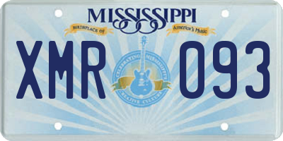 MS license plate XMR093