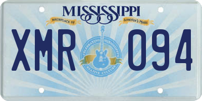 MS license plate XMR094