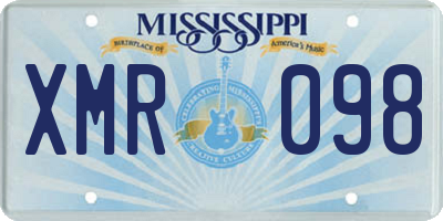 MS license plate XMR098
