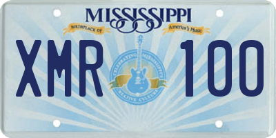 MS license plate XMR100
