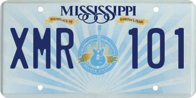 MS license plate XMR101