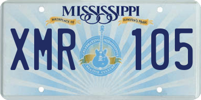 MS license plate XMR105
