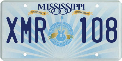 MS license plate XMR108