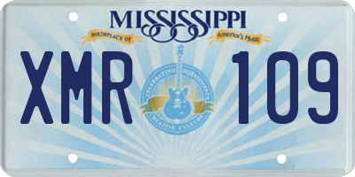 MS license plate XMR109