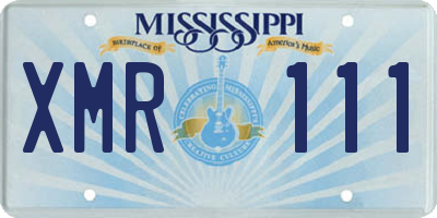 MS license plate XMR111