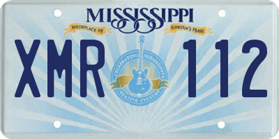 MS license plate XMR112