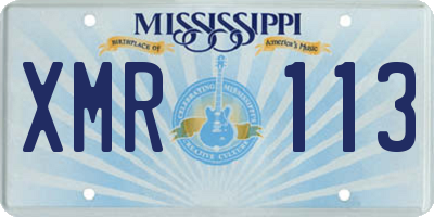 MS license plate XMR113