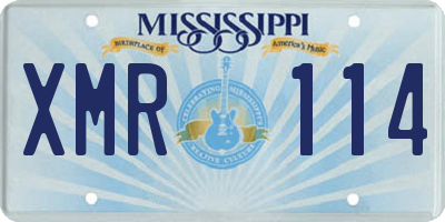 MS license plate XMR114