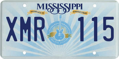 MS license plate XMR115
