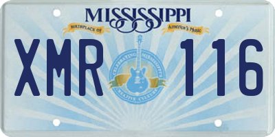 MS license plate XMR116