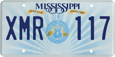 MS license plate XMR117