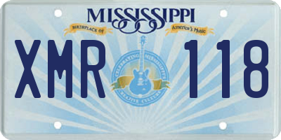 MS license plate XMR118