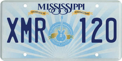 MS license plate XMR120