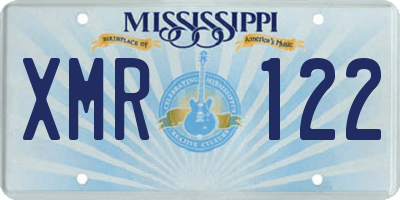 MS license plate XMR122