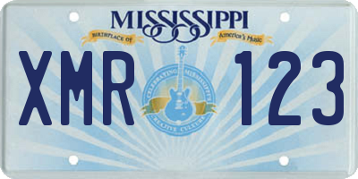 MS license plate XMR123