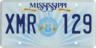 MS license plate XMR129