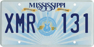MS license plate XMR131