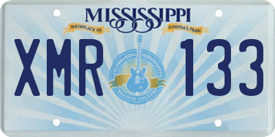 MS license plate XMR133