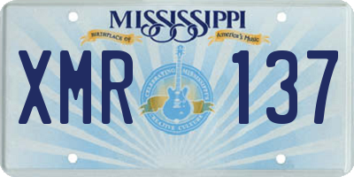 MS license plate XMR137