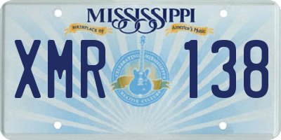 MS license plate XMR138
