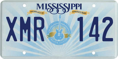 MS license plate XMR142