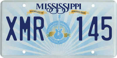 MS license plate XMR145