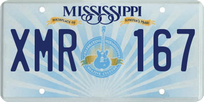MS license plate XMR167