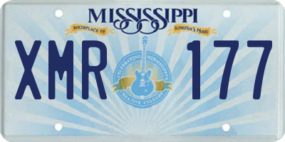 MS license plate XMR177