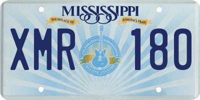 MS license plate XMR180