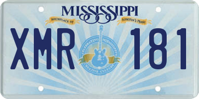 MS license plate XMR181