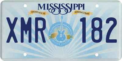 MS license plate XMR182