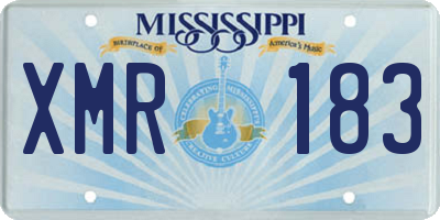 MS license plate XMR183
