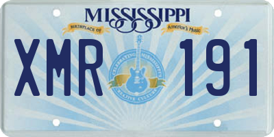 MS license plate XMR191