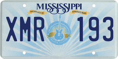 MS license plate XMR193