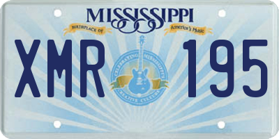 MS license plate XMR195