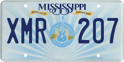 MS license plate XMR207