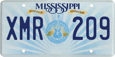 MS license plate XMR209