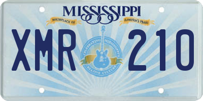 MS license plate XMR210