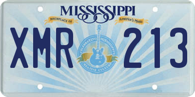 MS license plate XMR213