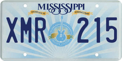 MS license plate XMR215