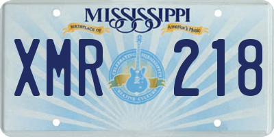 MS license plate XMR218