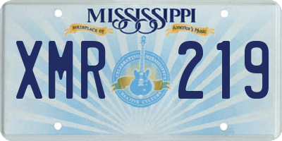 MS license plate XMR219