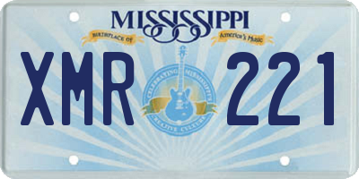 MS license plate XMR221