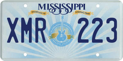 MS license plate XMR223