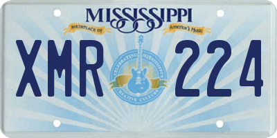 MS license plate XMR224