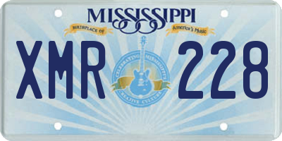 MS license plate XMR228