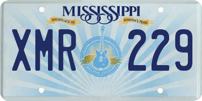 MS license plate XMR229