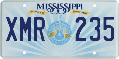 MS license plate XMR235