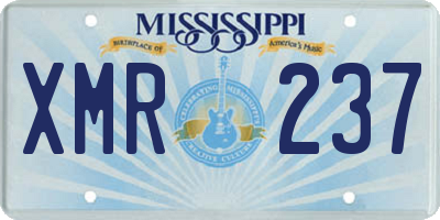 MS license plate XMR237