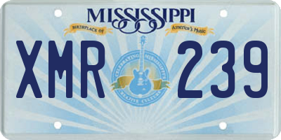 MS license plate XMR239